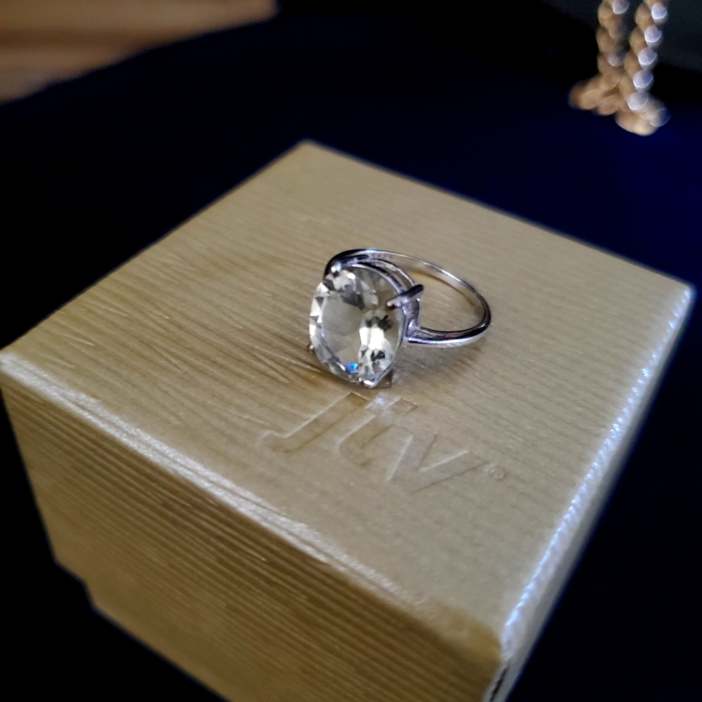 STERLING SILVER GREEN Amethyst RING